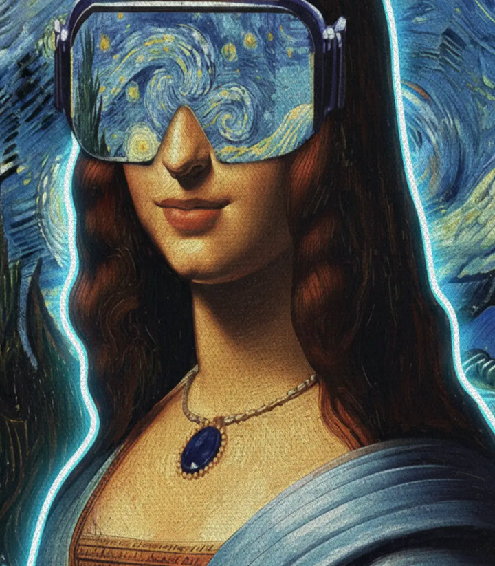 Cuadro La Gioconda Estrellada díptico, decoración pasillo de hotel contemporáneo — Massinart