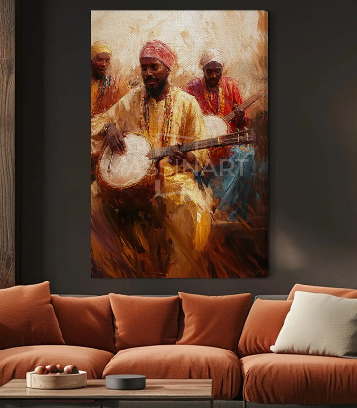 Gnawa Spirit en pasillo de hotel, decoración mural de estilo marroquí Massinart