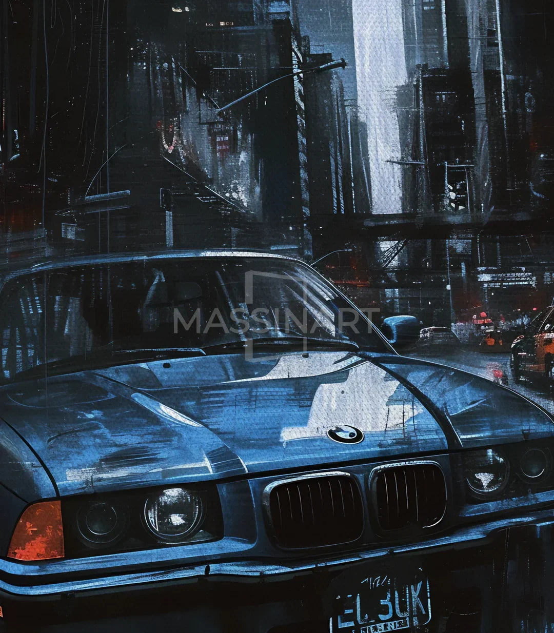 Cuadro City Roadster marco negro interior de diseño — Massinart