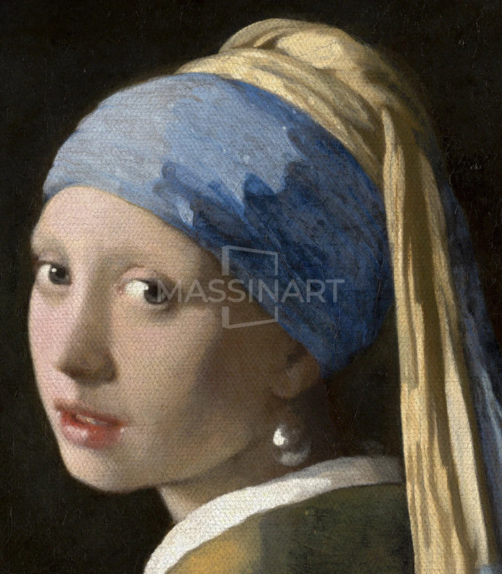 Cuadro La Joven de la Perla de Vermeer, vista frontal producto, Massinart