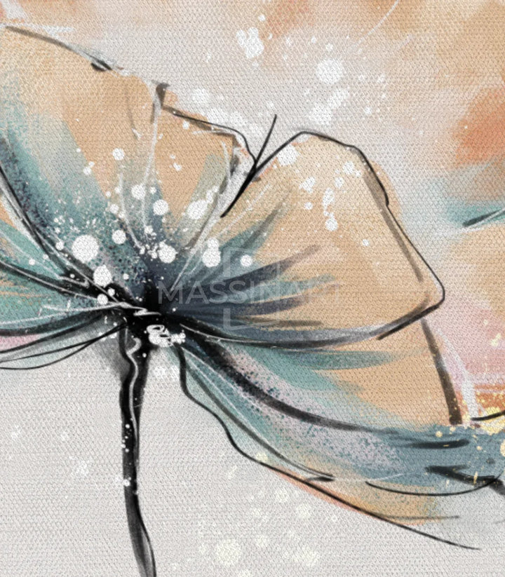 Cuadro floral abstracto en dormitorio moderno — Massinart