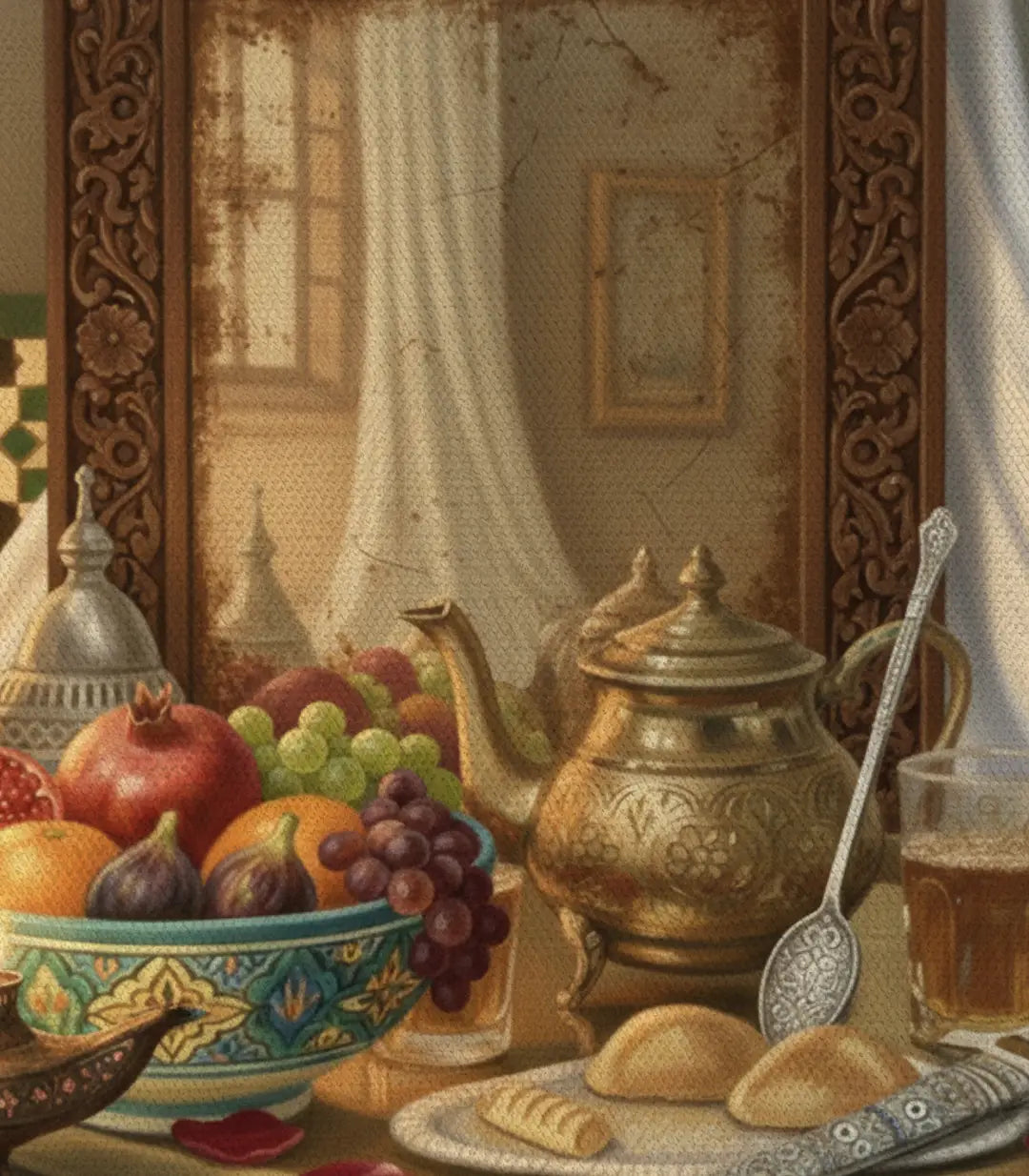 Cuadro Moroccan Feast en ambiente de comedor refinado — Massinart