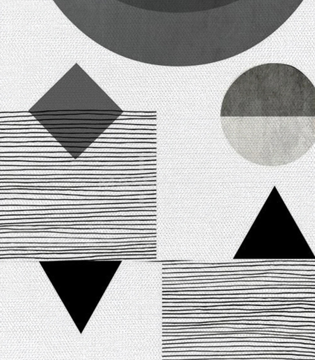 Grey Balance – lienzo abstracto gris con marco de madera maciza