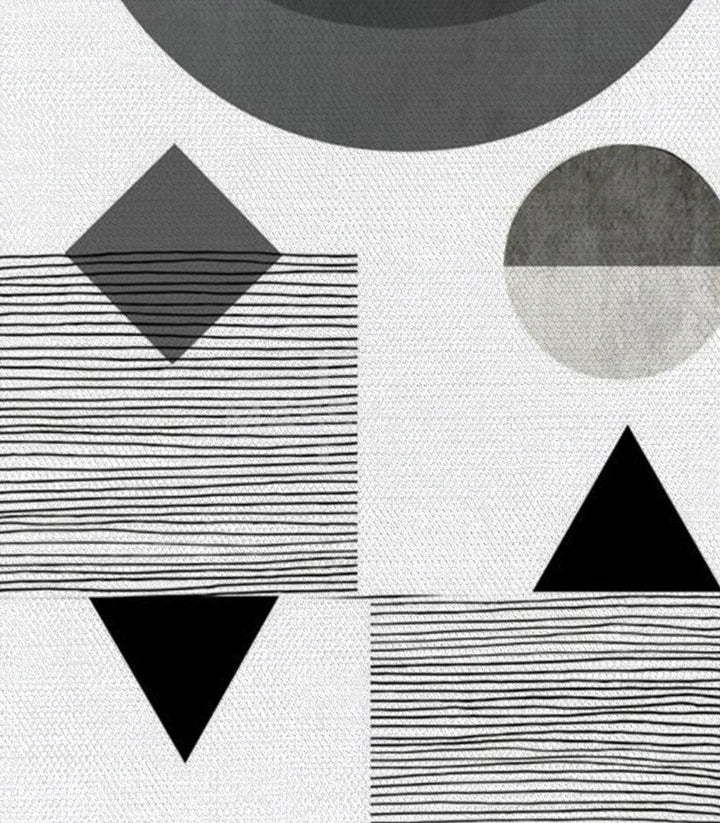Grey Balance – lienzo abstracto gris con marco de madera maciza