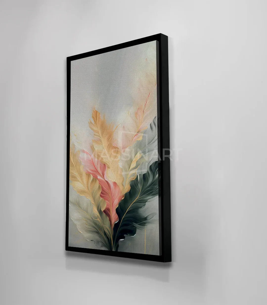 Detalle de composición del cuadro Breeze, tonos cálidos y fríos en armonía — Massinart