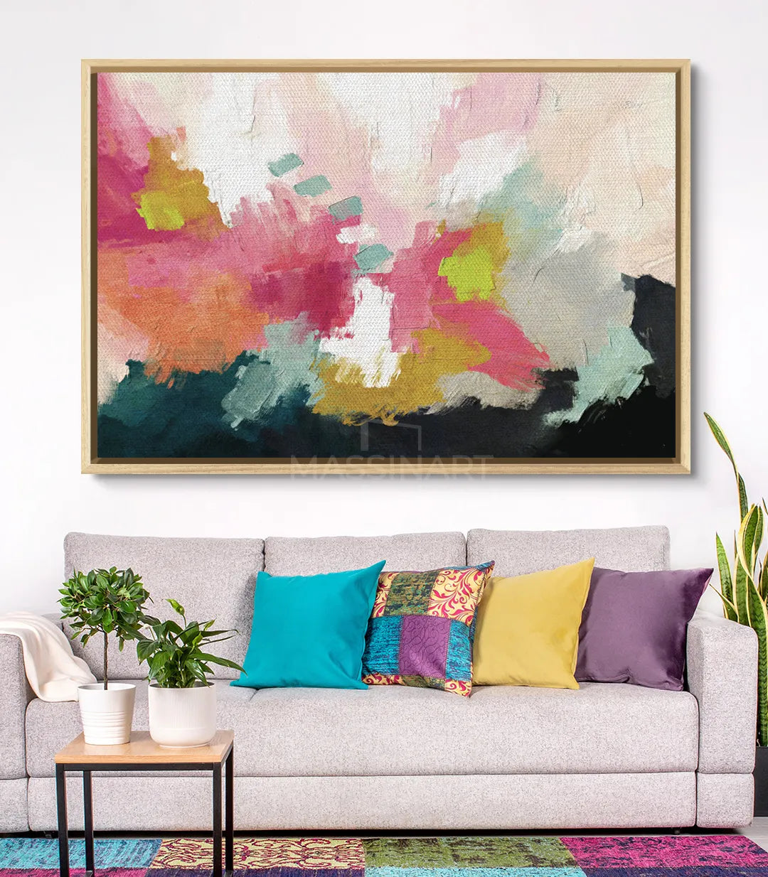 Composición abstracta Sympathy en pared de interior contemporáneo — Massinart