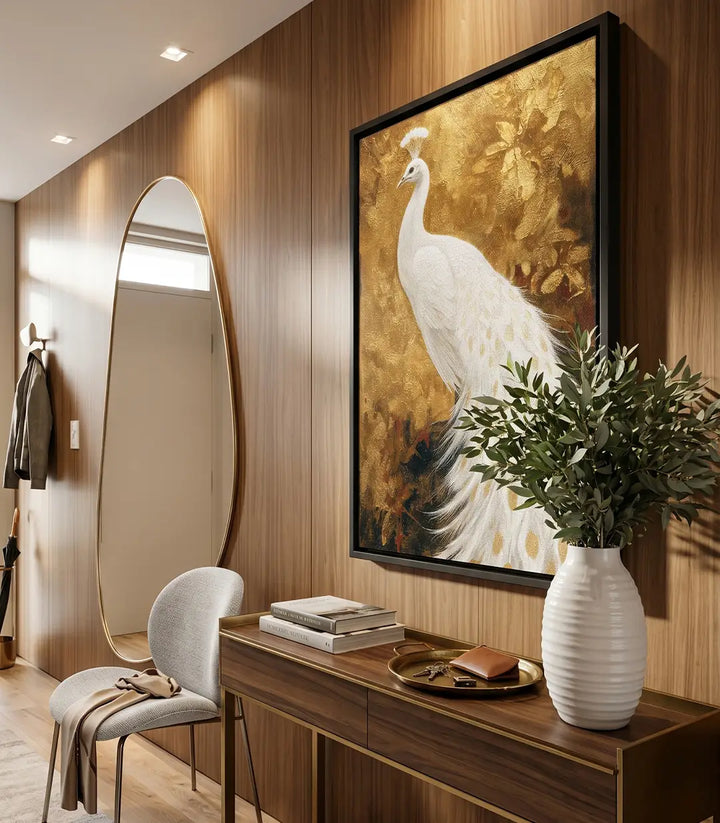 Royal White — cuadro minimalista con flores silvestres estilizadas, paleta blanco y gris