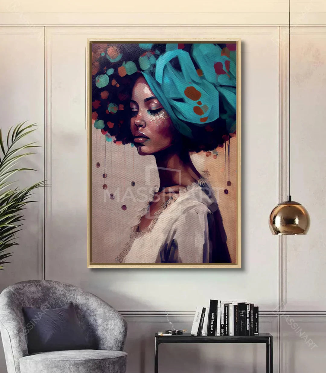 Cuadro Thoughts decoración pasillo contemporáneo arte figurativo — Massinart