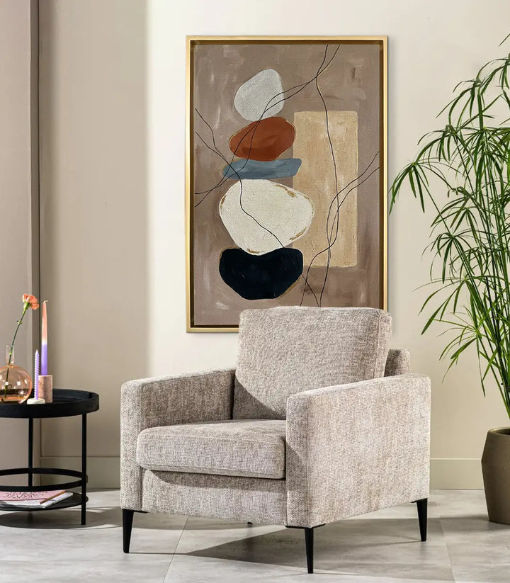 Cuadro Earth Stack Massinart en salón moderno — decoración de pared minimalista contemporánea