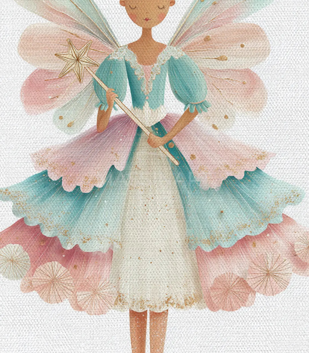 Cuadro Fairy Guard díptico detalle ilustración acuarela del hada, Massinart