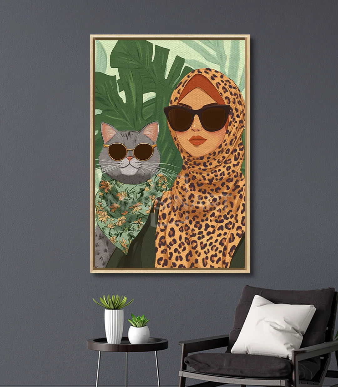 Cuadro Charming Pair en ambientación de decoración interior dormitorio, Massinart