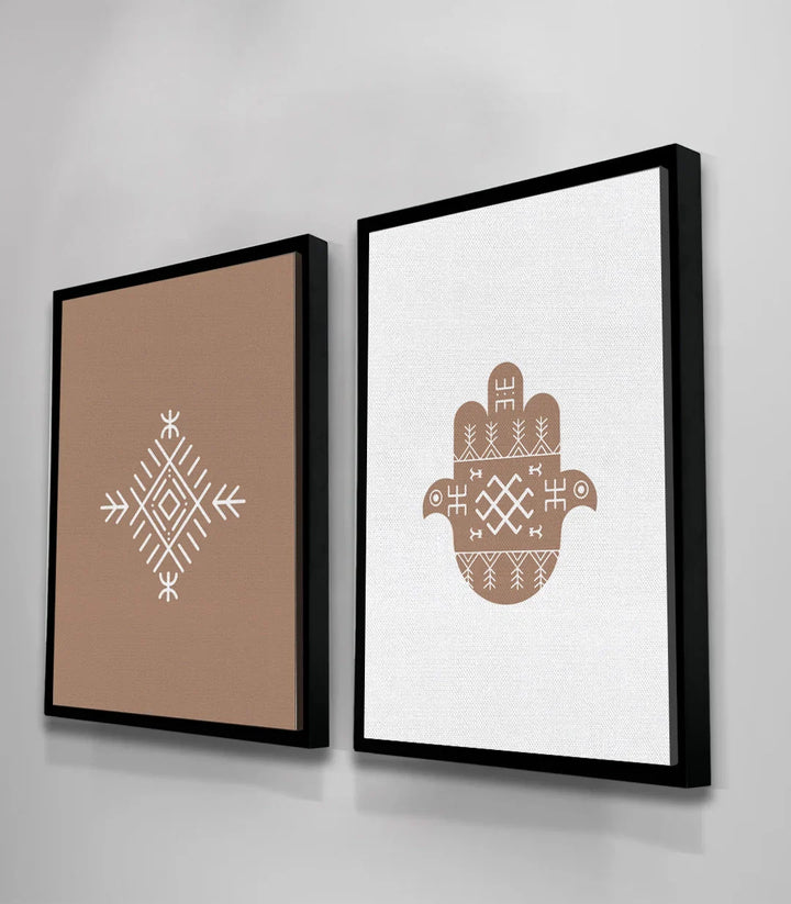 Cuadro Amazigh Spirit decoración hogar — díptico arte minimalista, Massinart