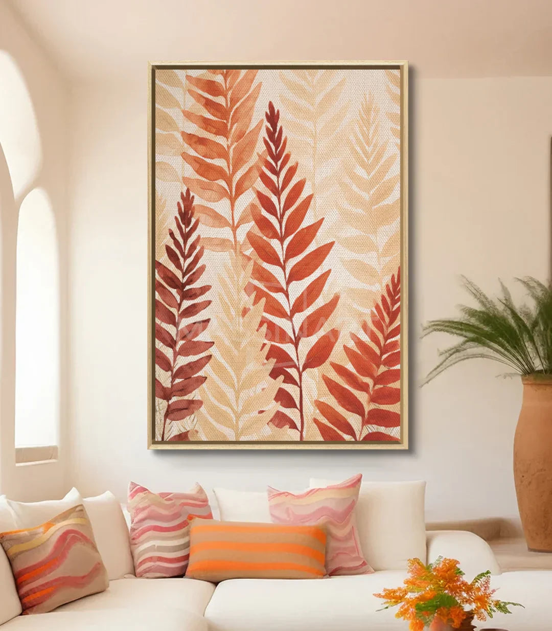 Cuadro Clay decorando un dormitorio de estilo minimalista — Massinart