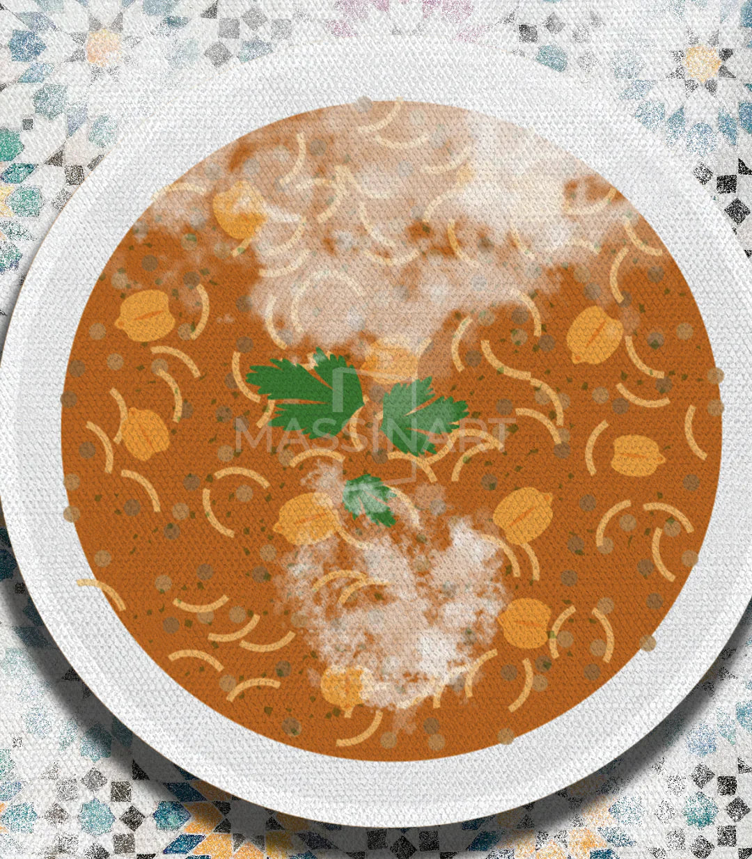 Cuadro Chabakia díptico — detalle del dulce chabakia, Massinart