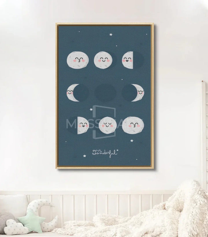 Cuadro luna minimalista Massinart — decoración mural para habitación infantil