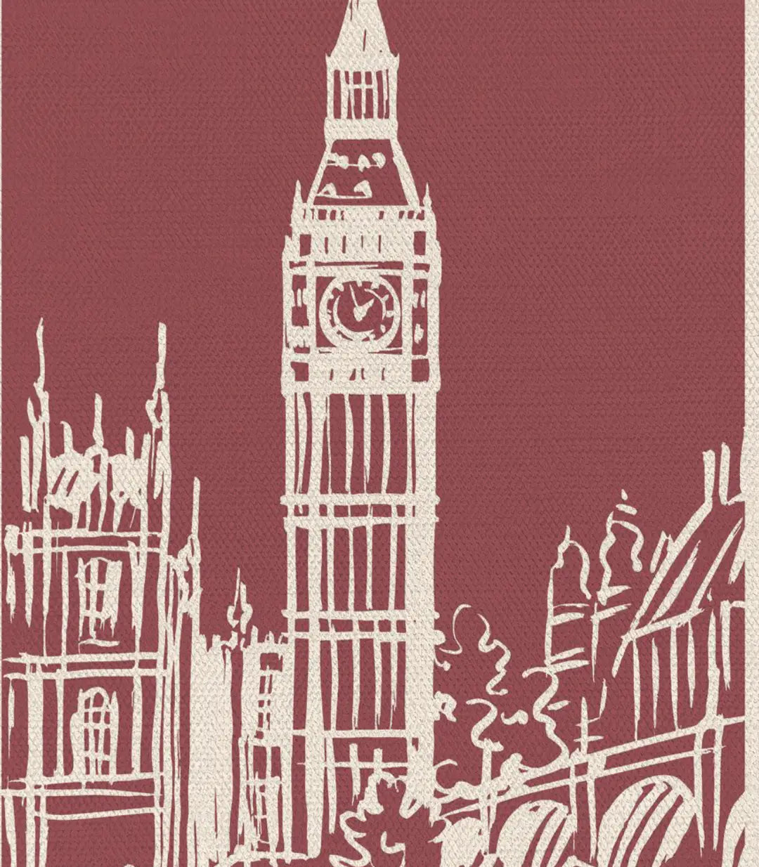 Decoración de interior con tríptico de monumentos históricos en tonos beige — Massinart