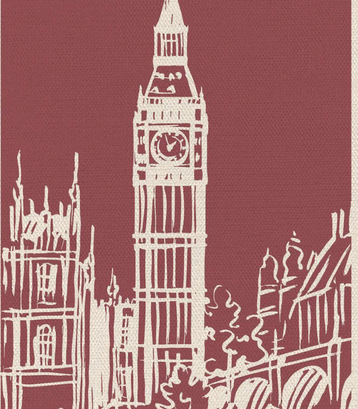 Decoración de interior con tríptico de monumentos históricos en tonos beige — Massinart