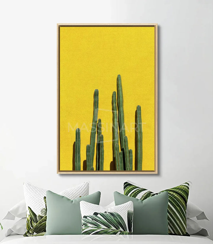 Decoración pasillo con cuadro naturaleza cactus vertical — Massinart