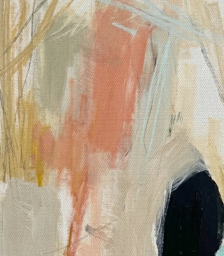 Ochre Dust – lienzo abstracto ocre y beige para dormitorio, Massinart