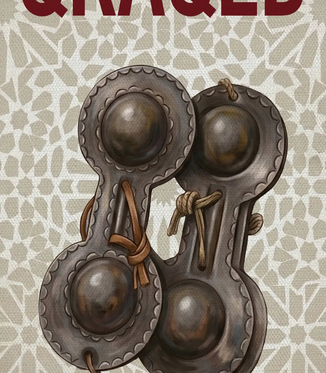 Cuadro Qraqeb — composición contemporánea de inspiración marroquí sobre lienzo canvas