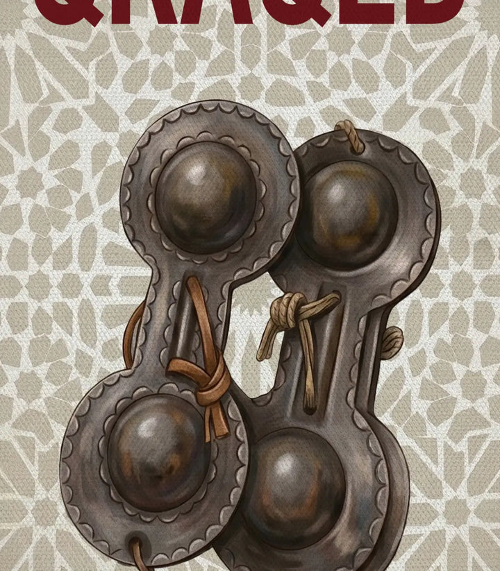 Cuadro Qraqeb — composición contemporánea de inspiración marroquí sobre lienzo canvas