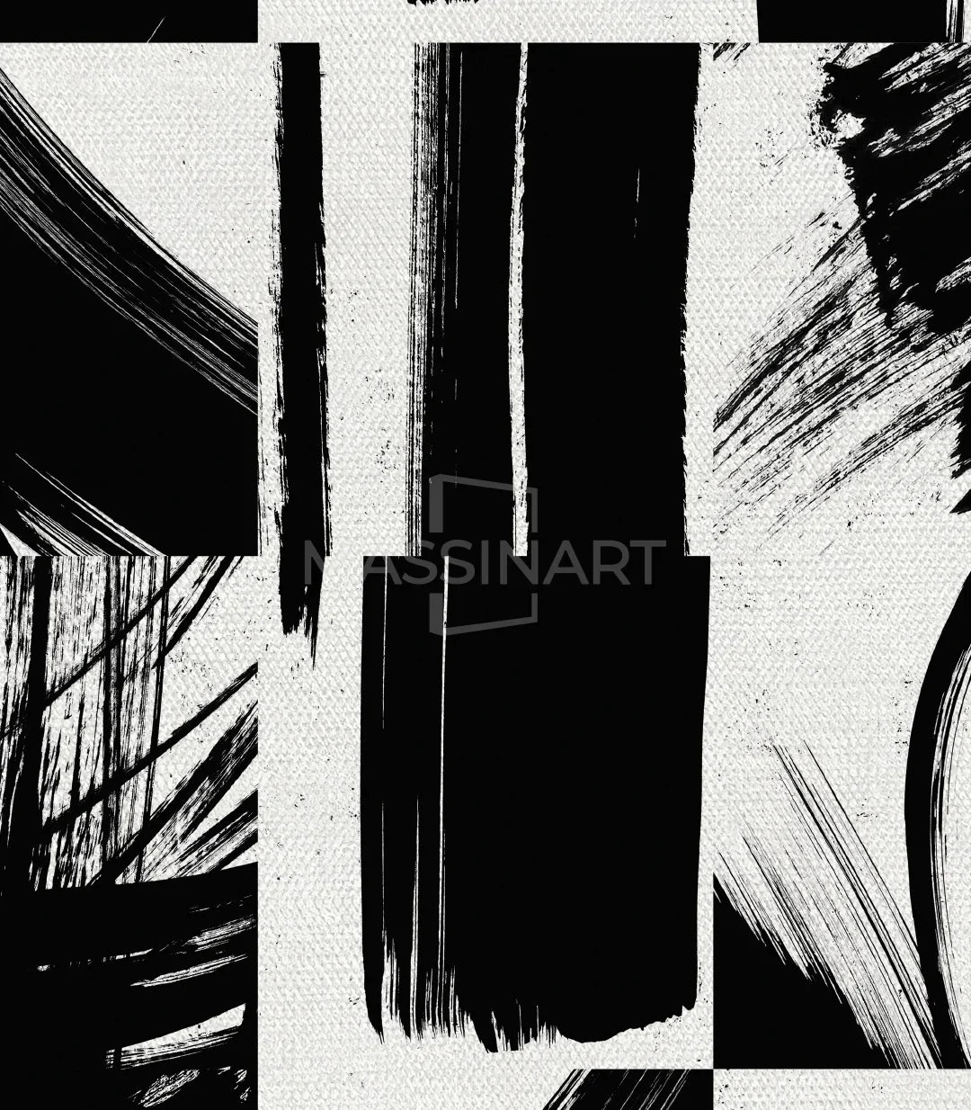 Cuadro díptico Inked Massinart enmarcado en negro, listo para colgar