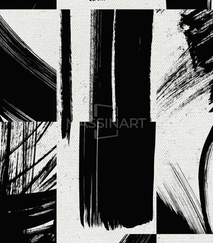 Cuadro díptico Inked Massinart enmarcado en negro, listo para colgar