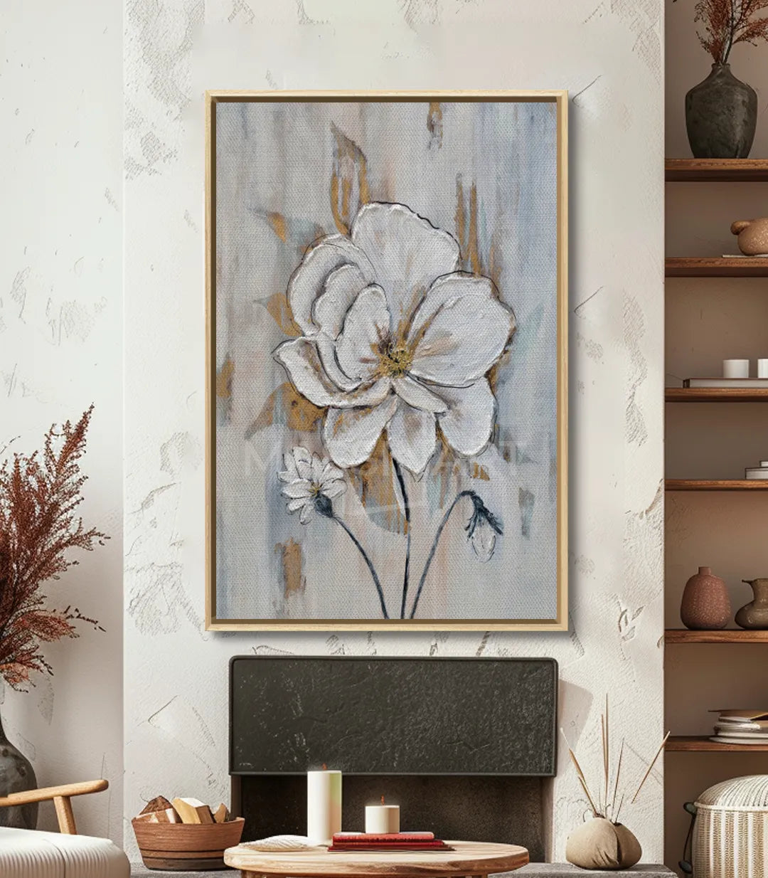 Cuadro Blossom flor blanca interior contemporáneo Massinart