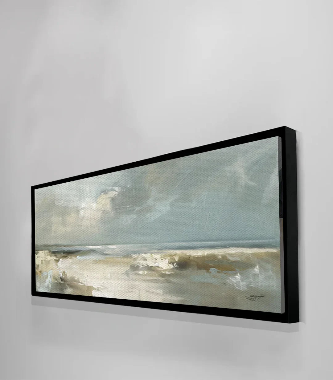 Cuadro de playa minimalista en ambientación de interiores, Massinart