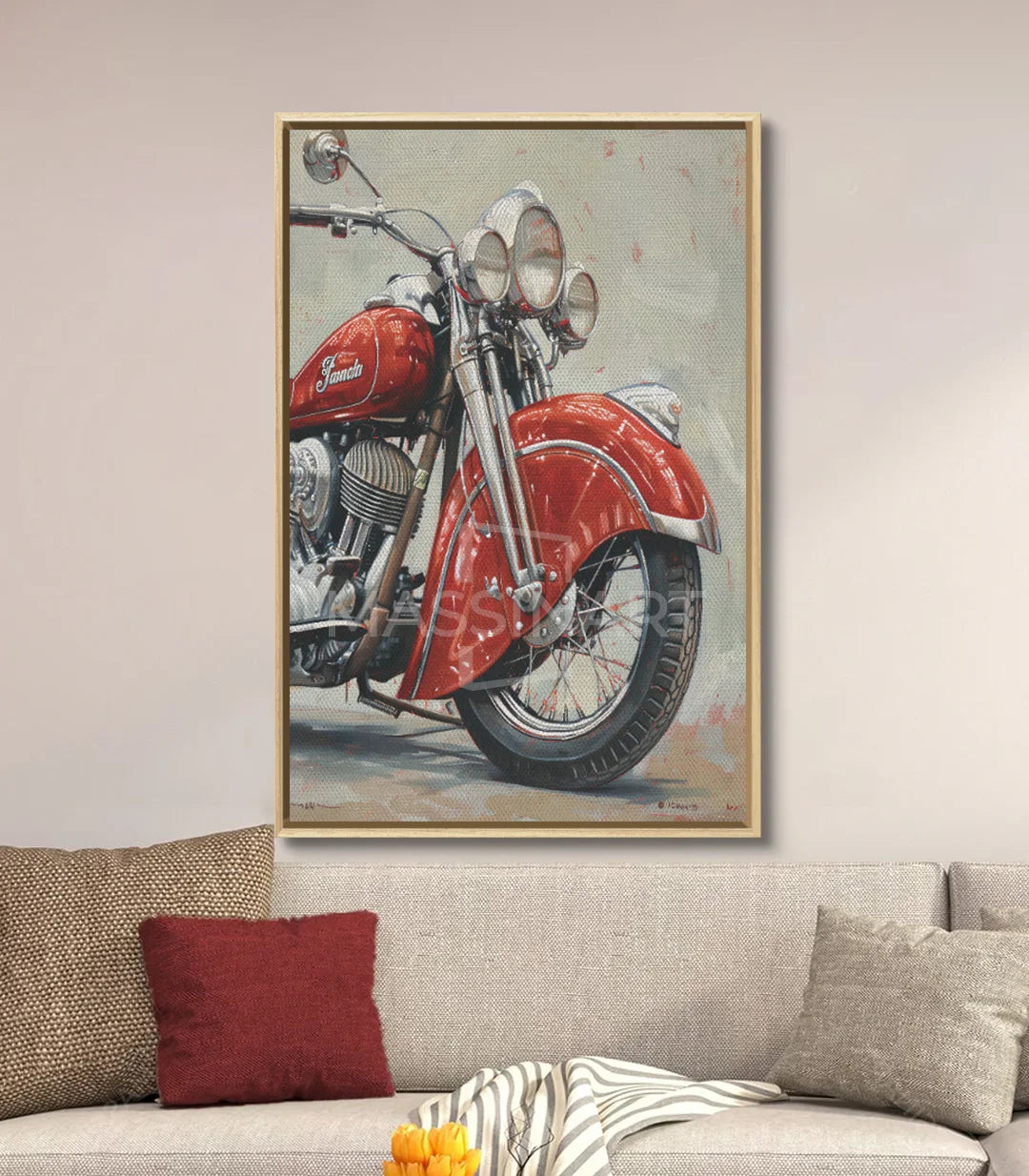 Cuadro moto vintage Massinart — decoración de despacho