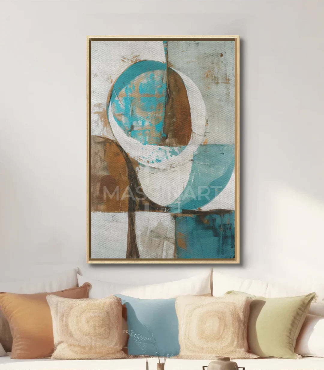 Cuadro Nexus en decoración de dormitorio formas geométricas abstractas — Massinart