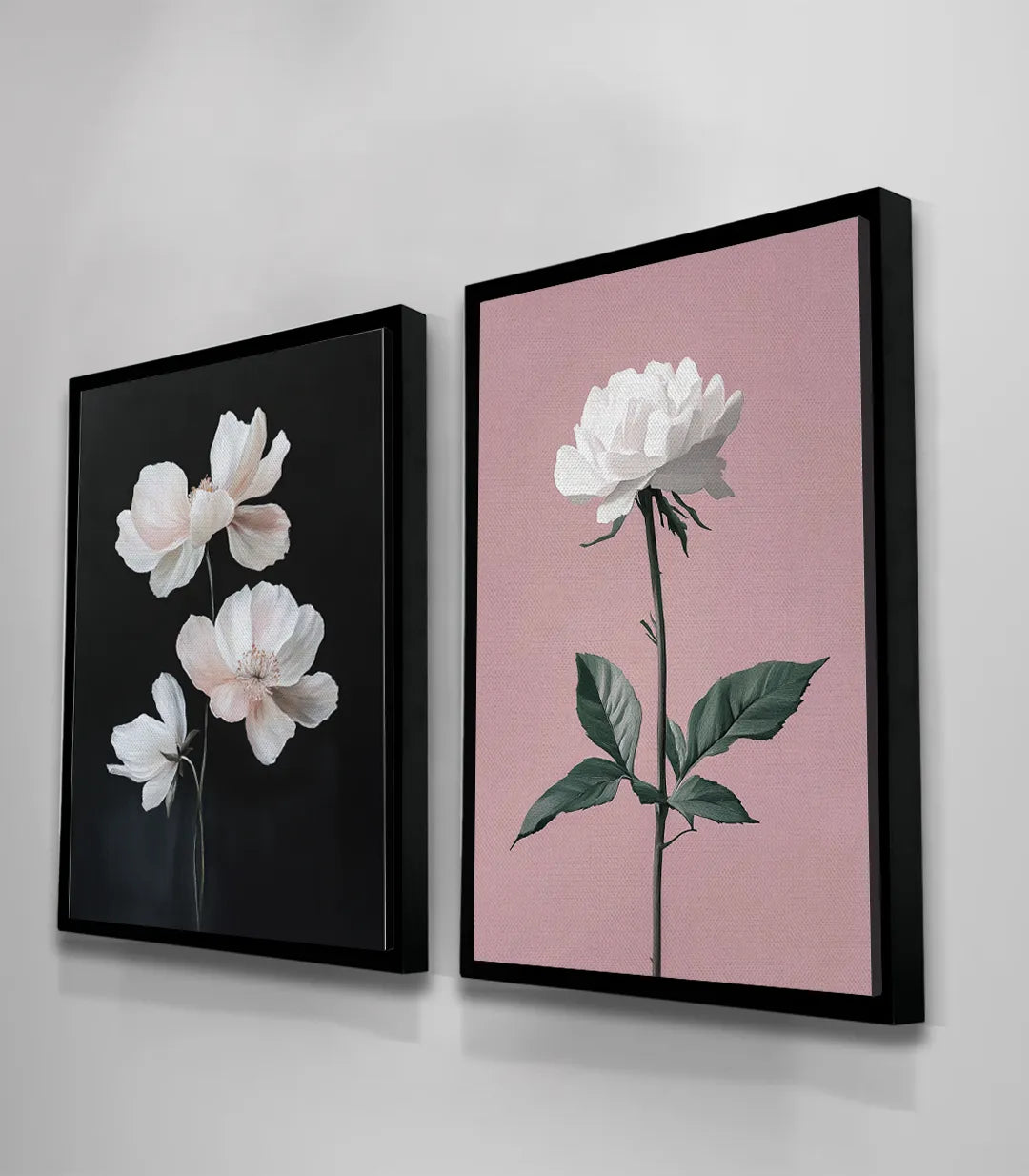 Cuadro peonías blancas estilo contemporáneo salón Massinart