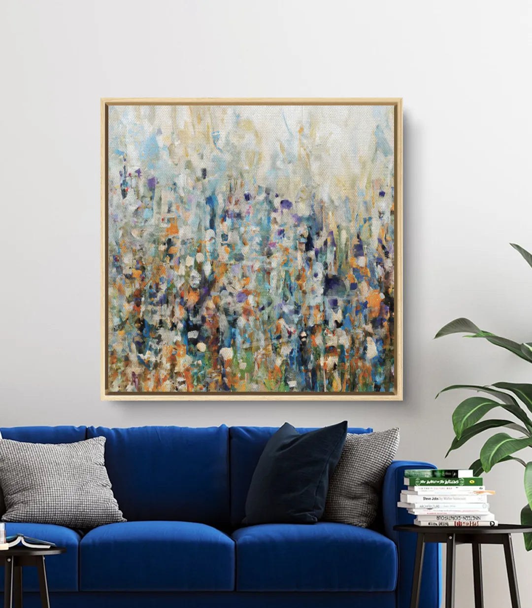Cuadro Motly en interior contemporáneo, arte mural abstracto, Massinart