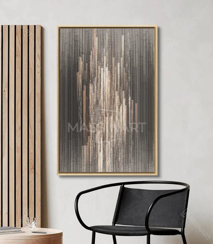Detalle textura cuadro Futuristic Lines líneas minimalistas Massinart