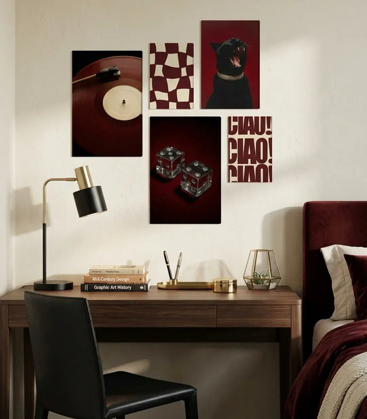 Cuadro Velvet composición de cuadros en dormitorio — ambiente decoración Massinart