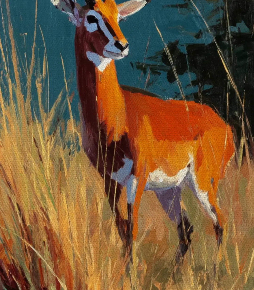 Ambientación pasillo — cuadro de fauna africana con marco negro, estilo depurado Massinart