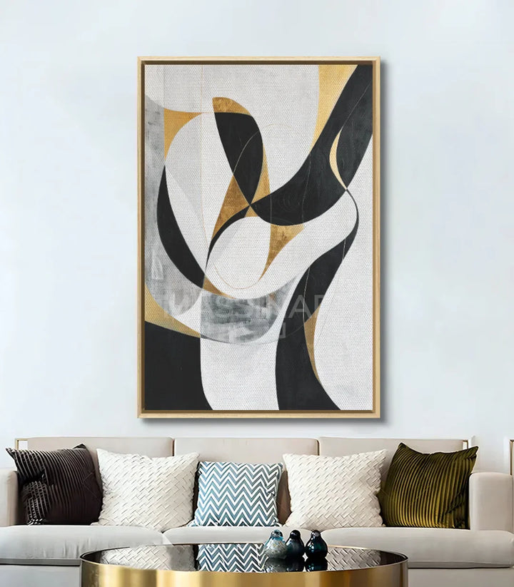 Cuadro In Motion en interior de salón contemporáneo — arte mural Massinart