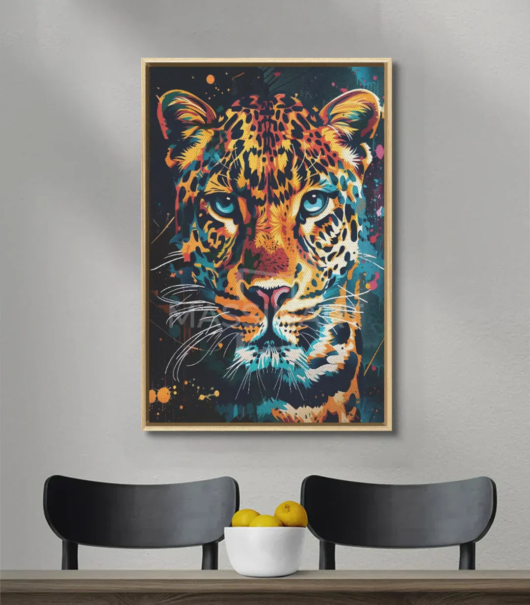 Decoración interior salón — cuadro animal vibrante Massinart