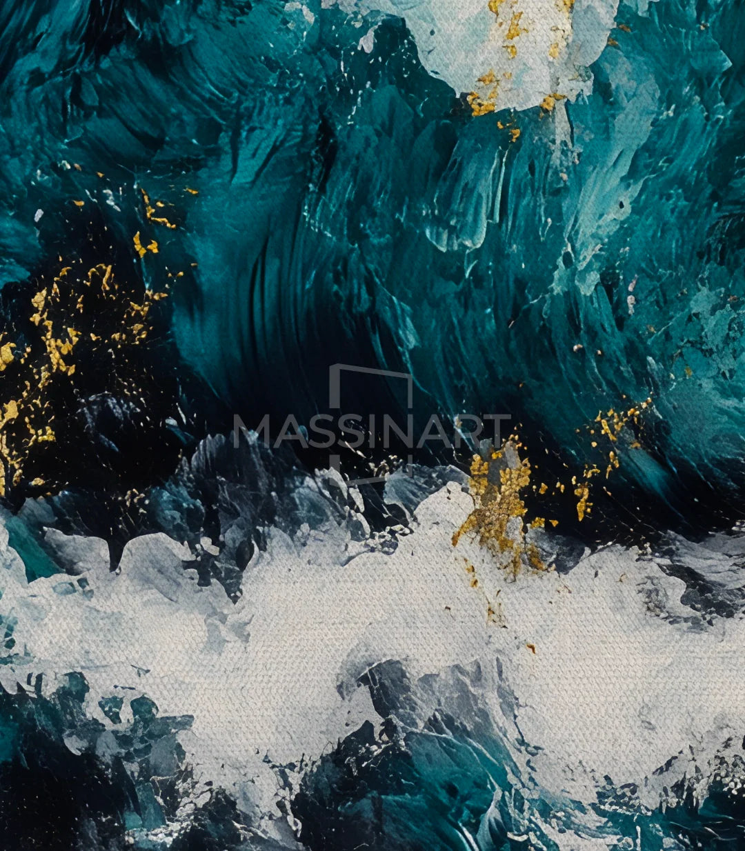 Cuadro Golden Tide Massinart — embalaje y envío listo para colgar