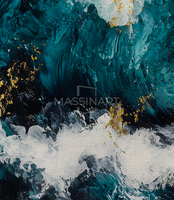 Cuadro Golden Tide Massinart — embalaje y envío listo para colgar