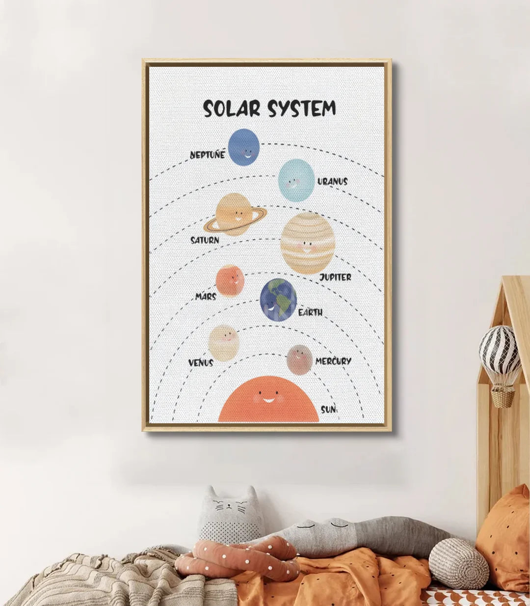 Cuadro sistema solar en decoración de habitación infantil Massinart — vista en ambiente