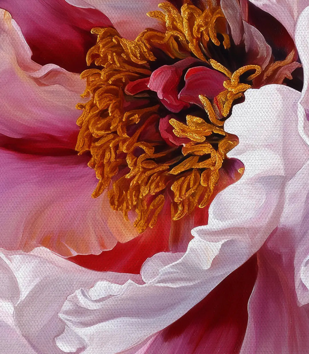 Cuadro Pétalos Rosados — textura detallada de pétalos de flor rosa, Massinart