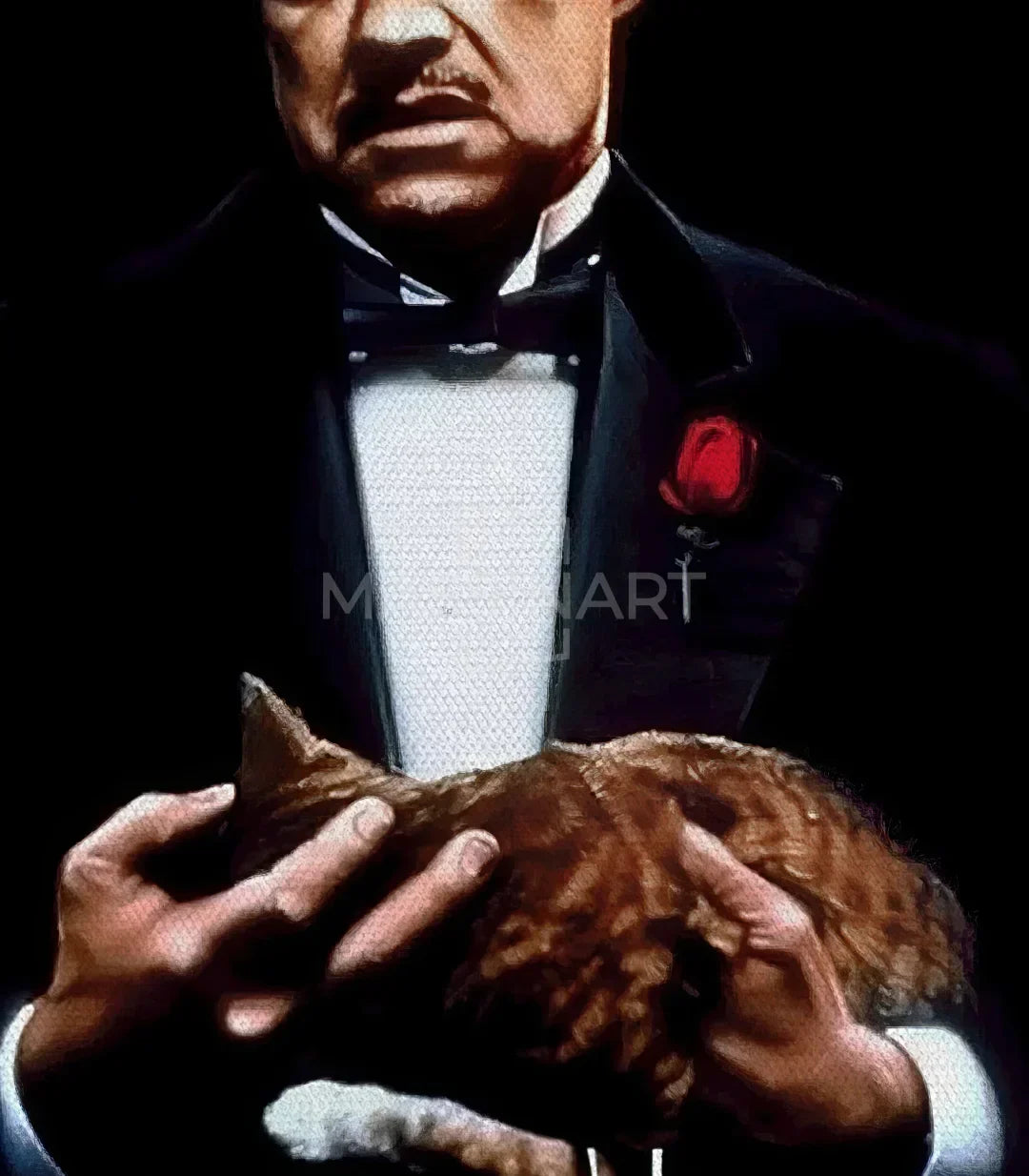 Cuadro El Padrino tríptico en ambiente — cartel de cine enmarcado en madera