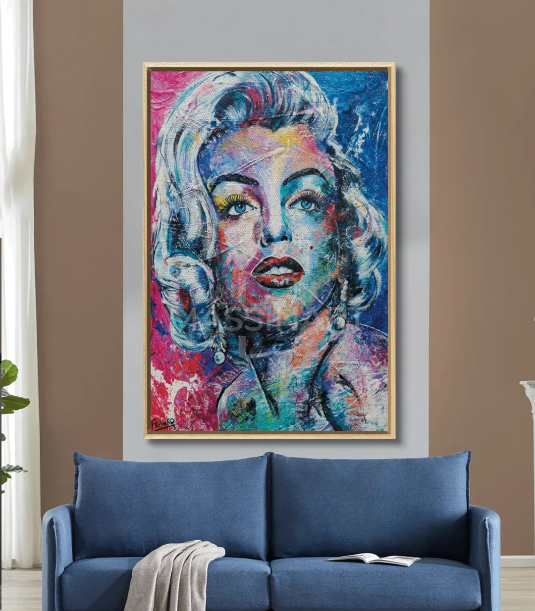 Decoración interior contemporánea con cuadro Marilyn Dream Massinart