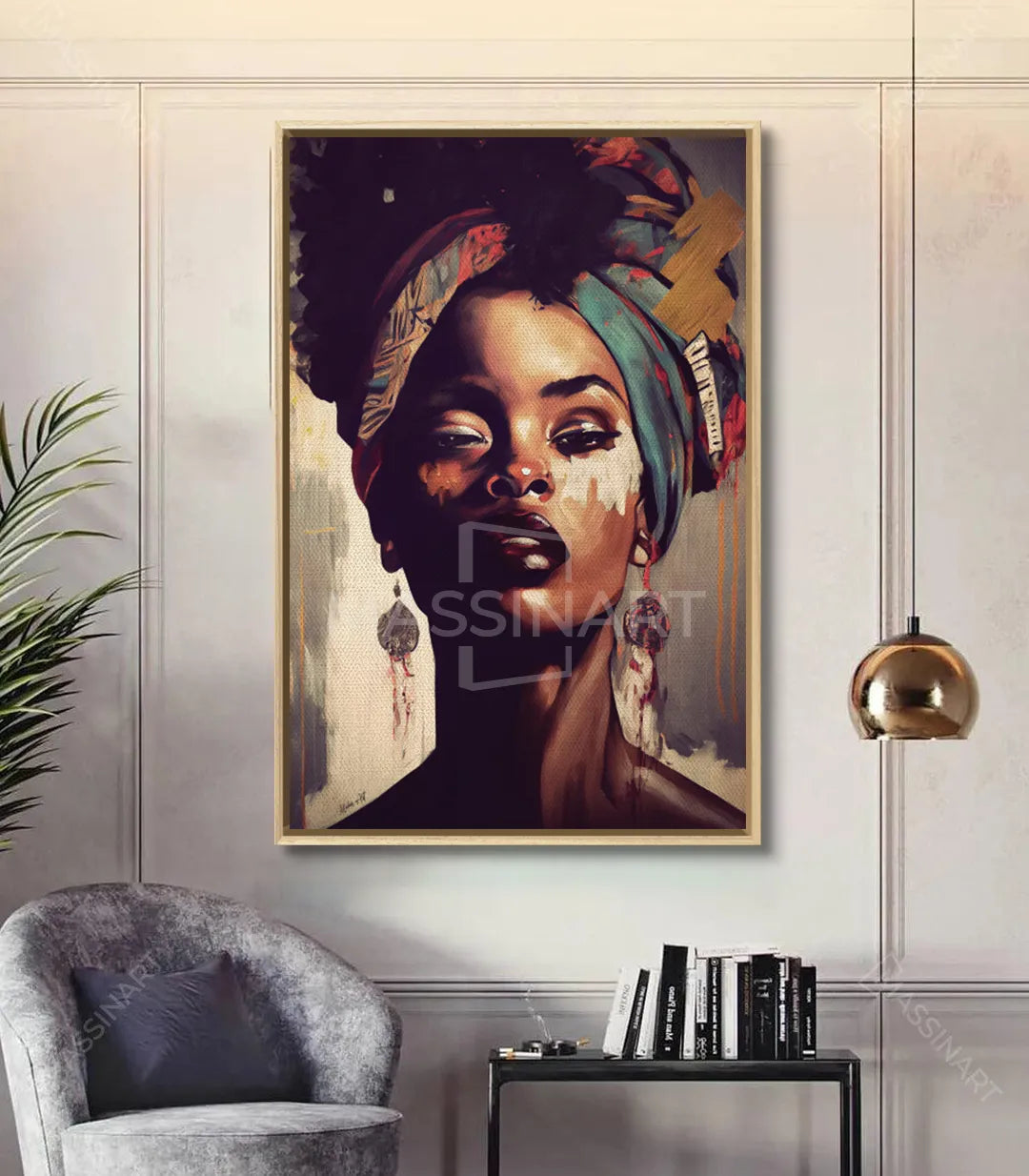 Decoración de pasillo con retrato femenino contemporáneo — Massinart