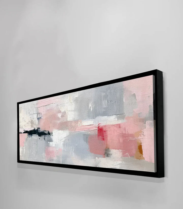 Cuadro abstracto Rosa en ambientación de hotel y alojamiento turístico — Massinart