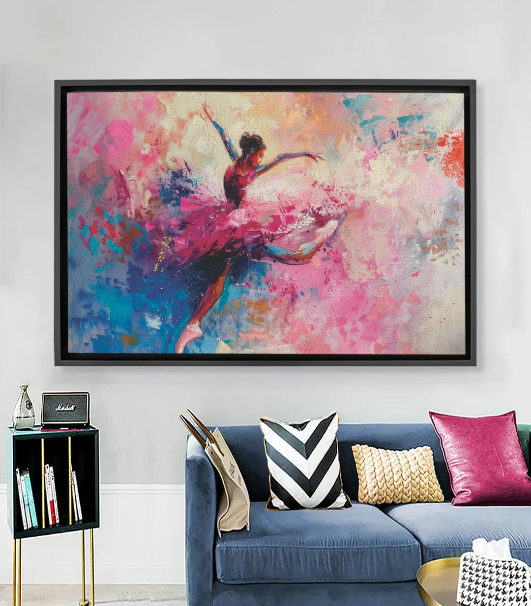 Cuadro Flow bailarina ballet rosa expresionista Massinart