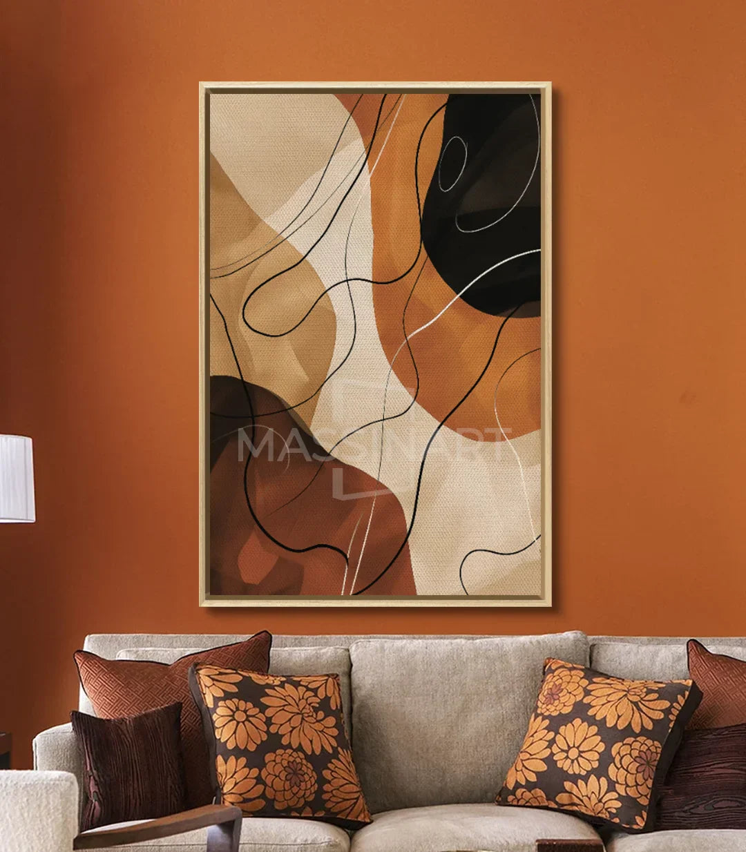 Cuadro Earthy Massinart — detalle composición minimalista líneas abstractas