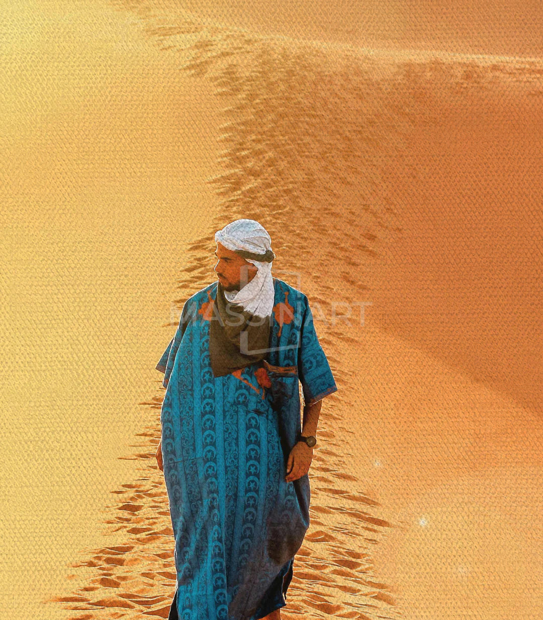 Cuadro cultura marroquí tuareg — decoración de hotel o alojamiento, Massinart