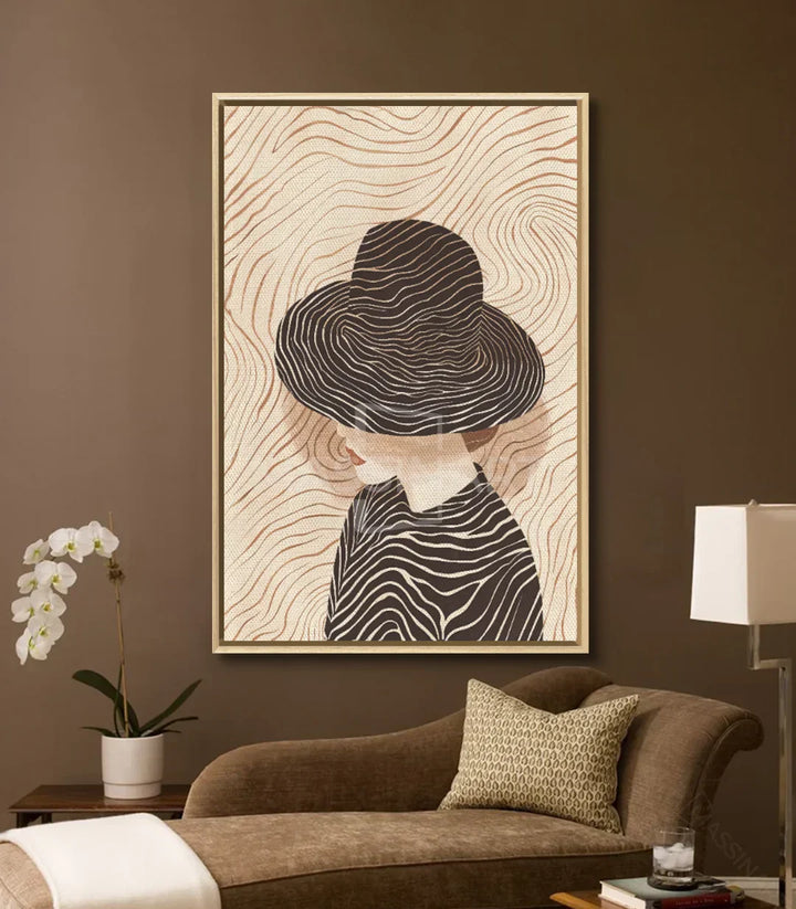 Cuadro Secrets decoración dormitorio minimalista negro blanco beige Massinart